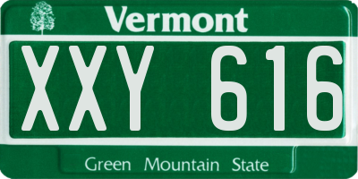 VT license plate XXY616