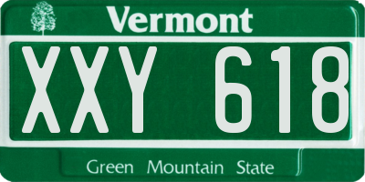 VT license plate XXY618