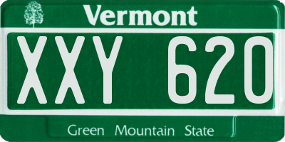 VT license plate XXY620