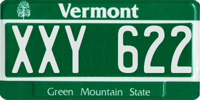 VT license plate XXY622