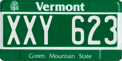 VT license plate XXY623