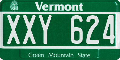 VT license plate XXY624