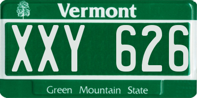 VT license plate XXY626