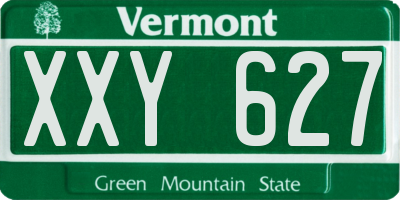VT license plate XXY627
