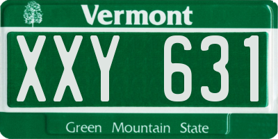 VT license plate XXY631