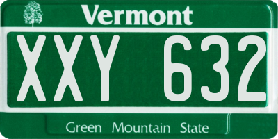 VT license plate XXY632