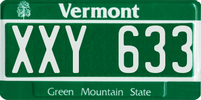 VT license plate XXY633