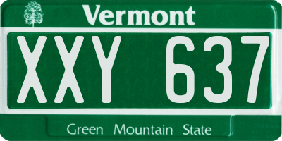 VT license plate XXY637