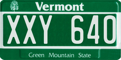 VT license plate XXY640