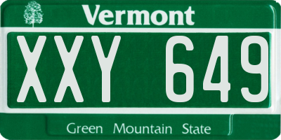 VT license plate XXY649
