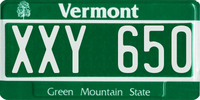 VT license plate XXY650