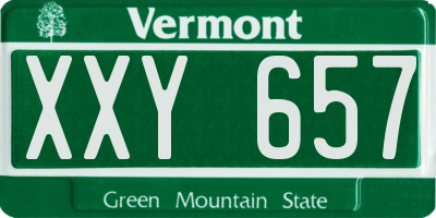 VT license plate XXY657