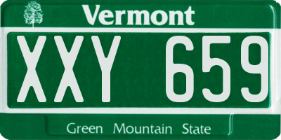 VT license plate XXY659