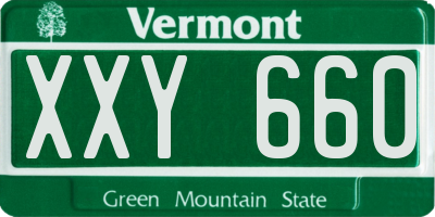 VT license plate XXY660