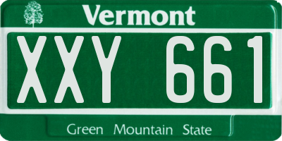 VT license plate XXY661