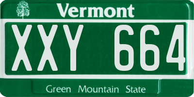 VT license plate XXY664
