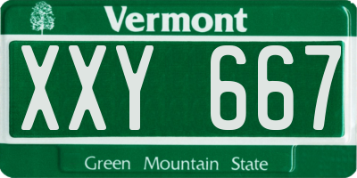 VT license plate XXY667