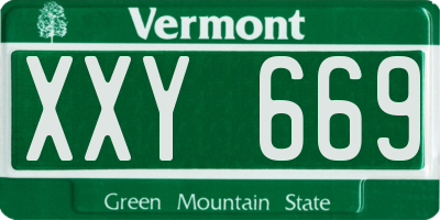 VT license plate XXY669