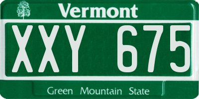 VT license plate XXY675