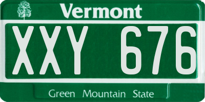 VT license plate XXY676