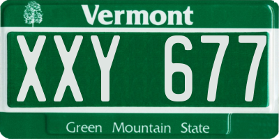 VT license plate XXY677