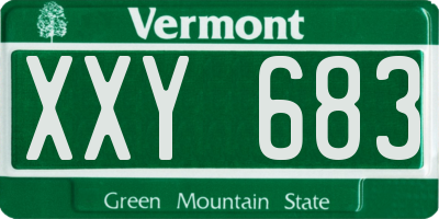 VT license plate XXY683