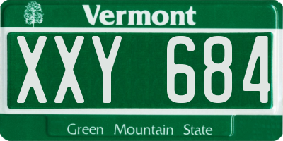 VT license plate XXY684