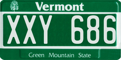 VT license plate XXY686