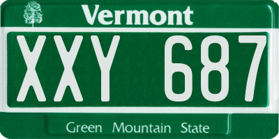 VT license plate XXY687