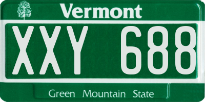 VT license plate XXY688