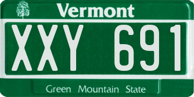 VT license plate XXY691