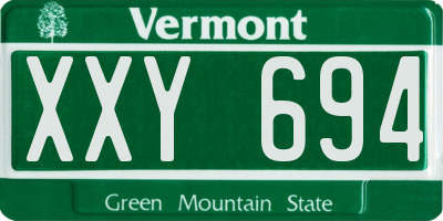 VT license plate XXY694