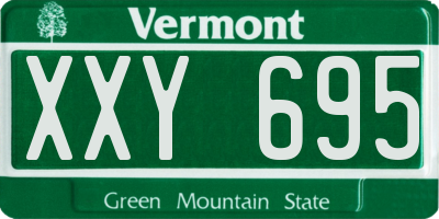 VT license plate XXY695