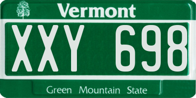 VT license plate XXY698