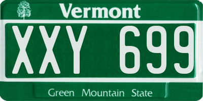 VT license plate XXY699