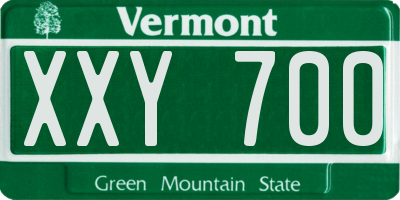 VT license plate XXY700