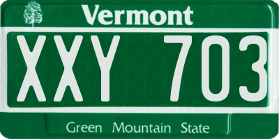 VT license plate XXY703