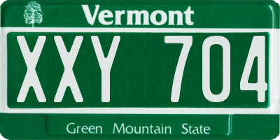 VT license plate XXY704
