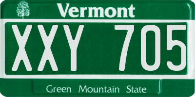 VT license plate XXY705