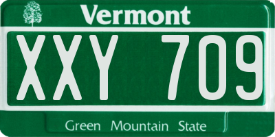 VT license plate XXY709