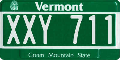 VT license plate XXY711