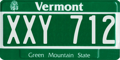 VT license plate XXY712