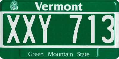 VT license plate XXY713