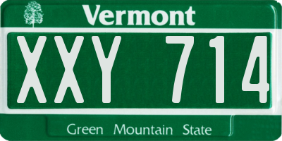 VT license plate XXY714