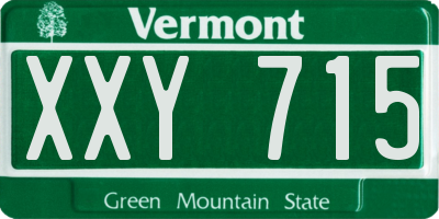 VT license plate XXY715