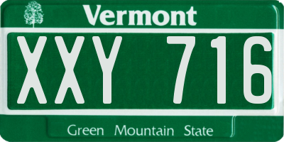 VT license plate XXY716
