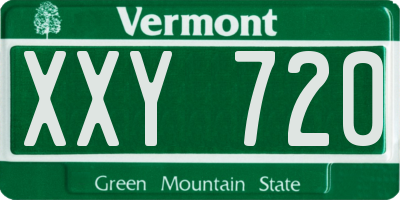 VT license plate XXY720