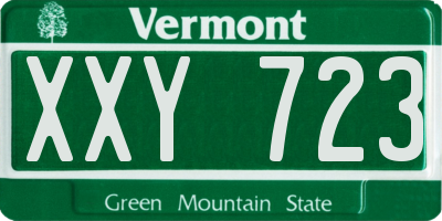 VT license plate XXY723