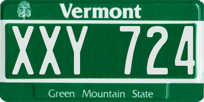 VT license plate XXY724