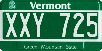 VT license plate XXY725